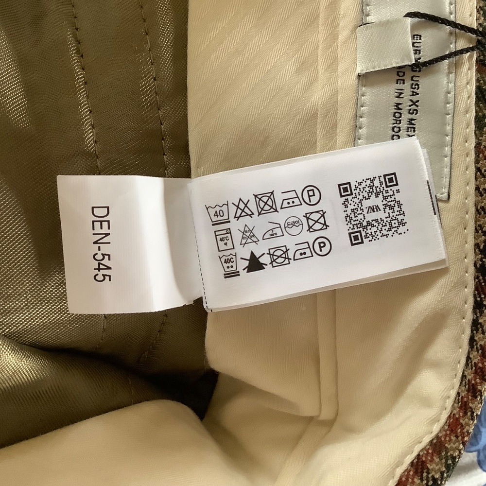 ZARA Women Collection Check Darted Trousers Light Brown SZ XS - Picture 16 of 16
